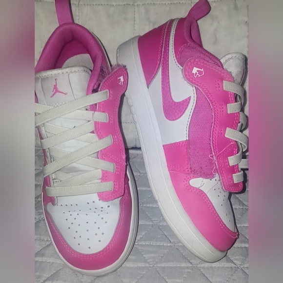 Nike Air Jordan Low Sneakers — White & Pink Youth Size 3y - Picture 4 of 5